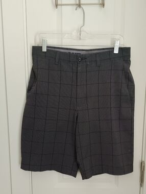 PGA Tour Gray Windowpane Performance Shorts